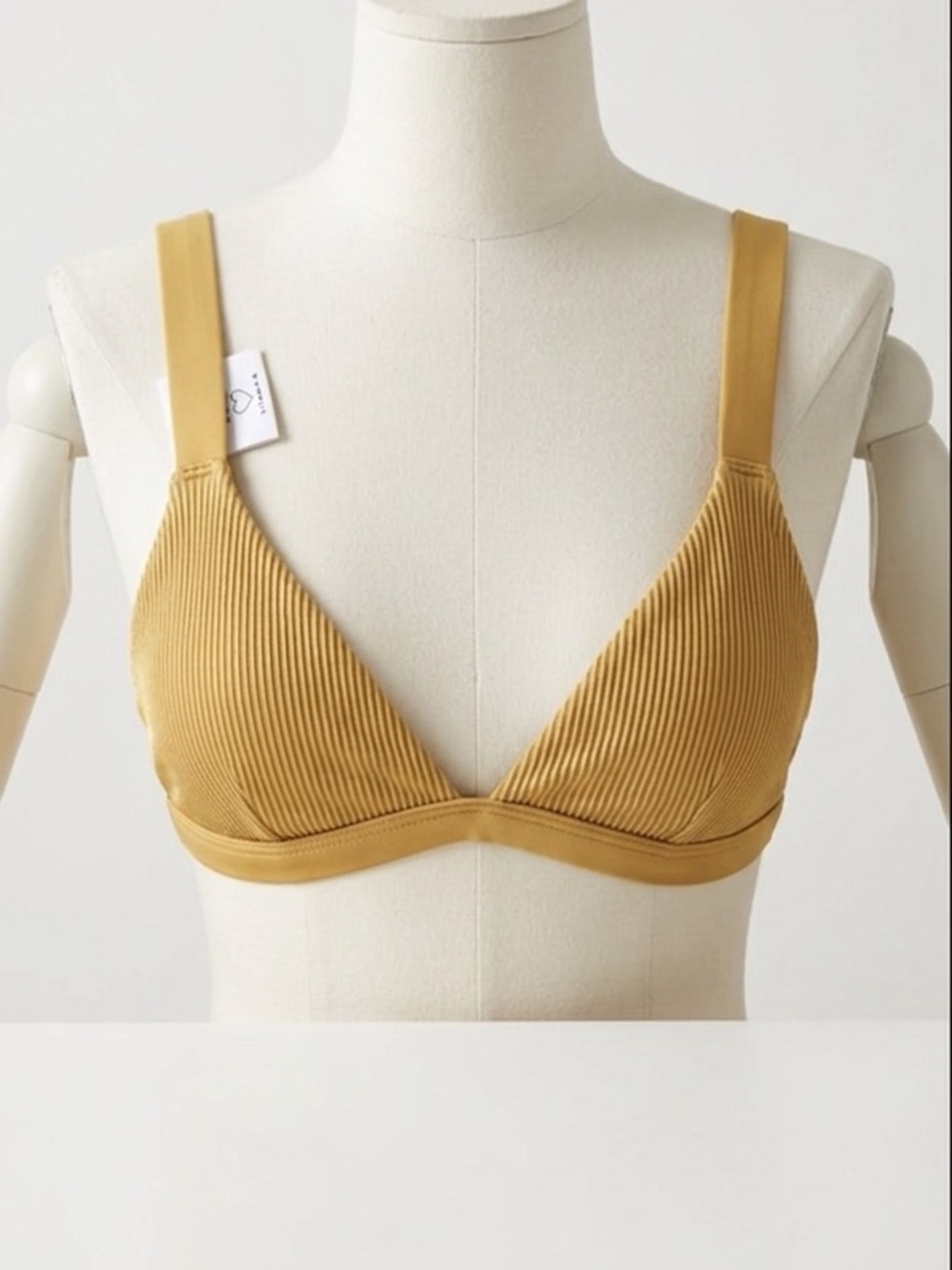 Fred Segal x Vitamin A Ribbed Bikini Top XS Neutral Designer Swim